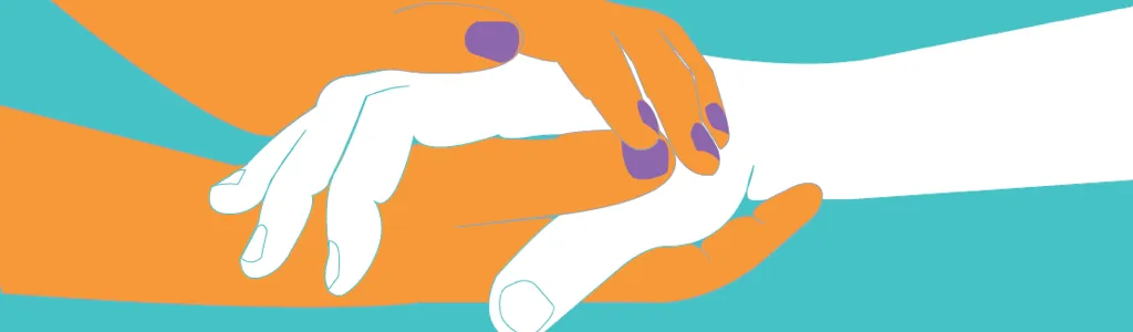 Holding hands to depict support for gender transition