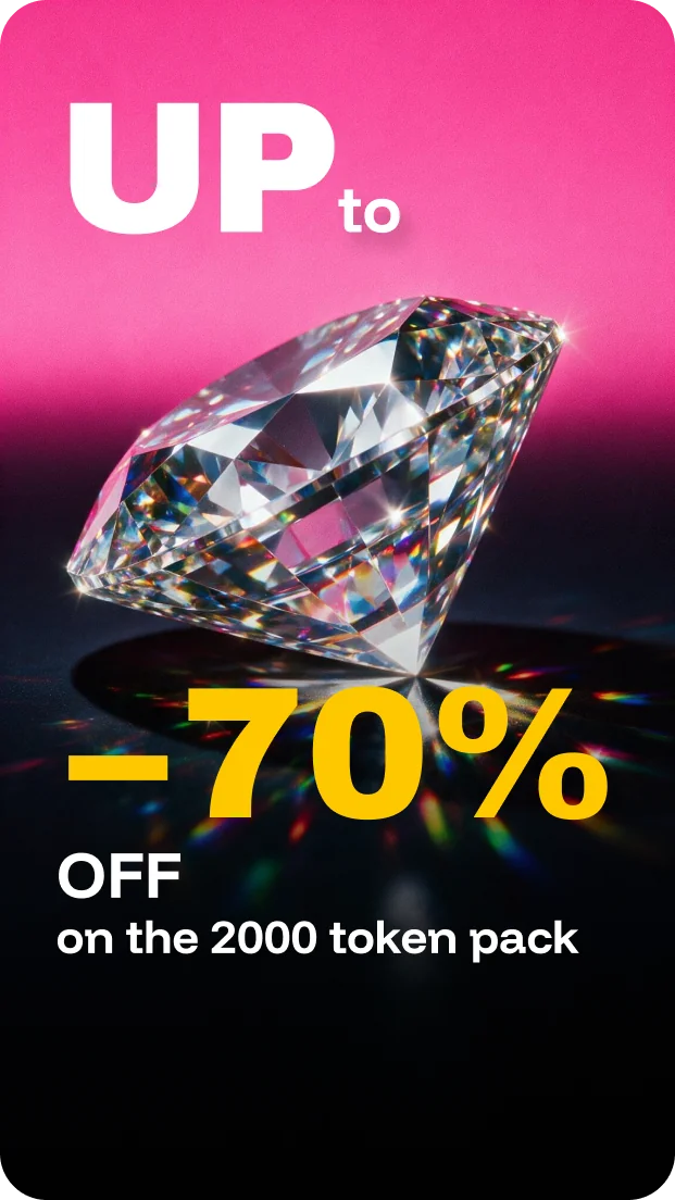 Up to 70% off the 2000 token pack